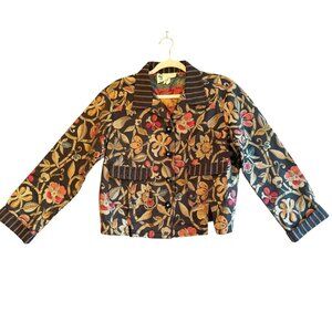 My Boyfriend's Back 100% Cotton Floral Print Button Front London Jacket Large